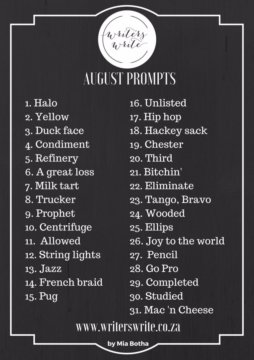 August Prompts